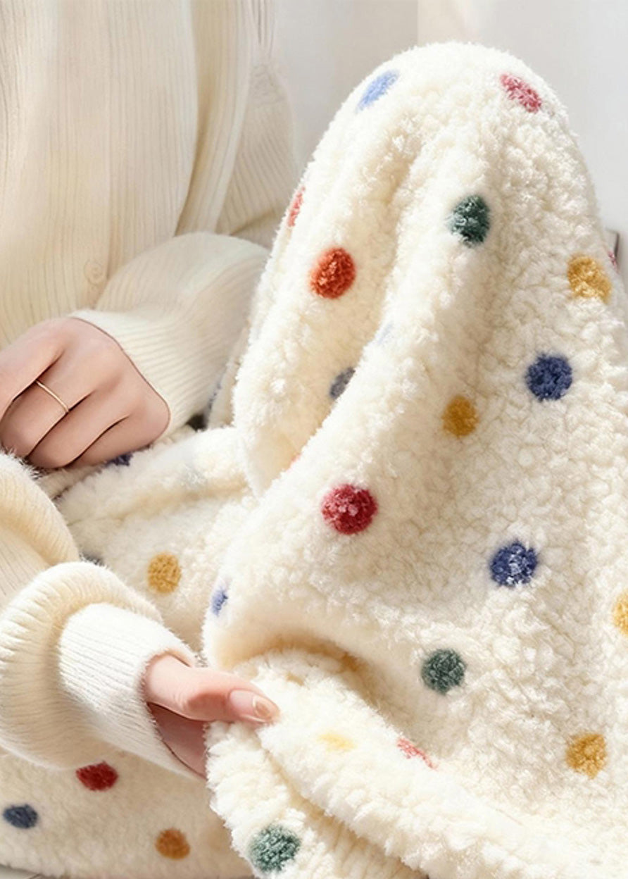 Pantalones holgados de invierno con cintura elástica y lunares de colores beige