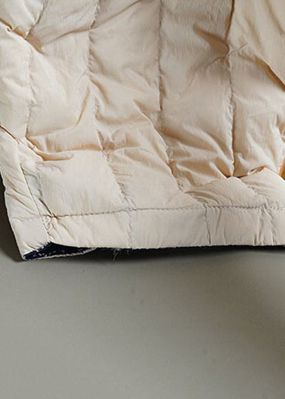 Pantalones holgados de algodón con cintura elástica y bolsillos beige para invierno