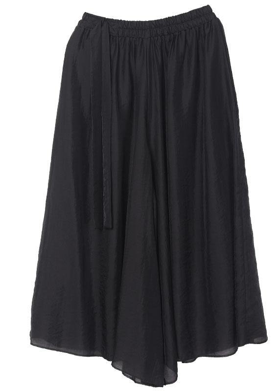 Loose Black High Waist Pockets Summer Wide Leg Pants - SooLinen