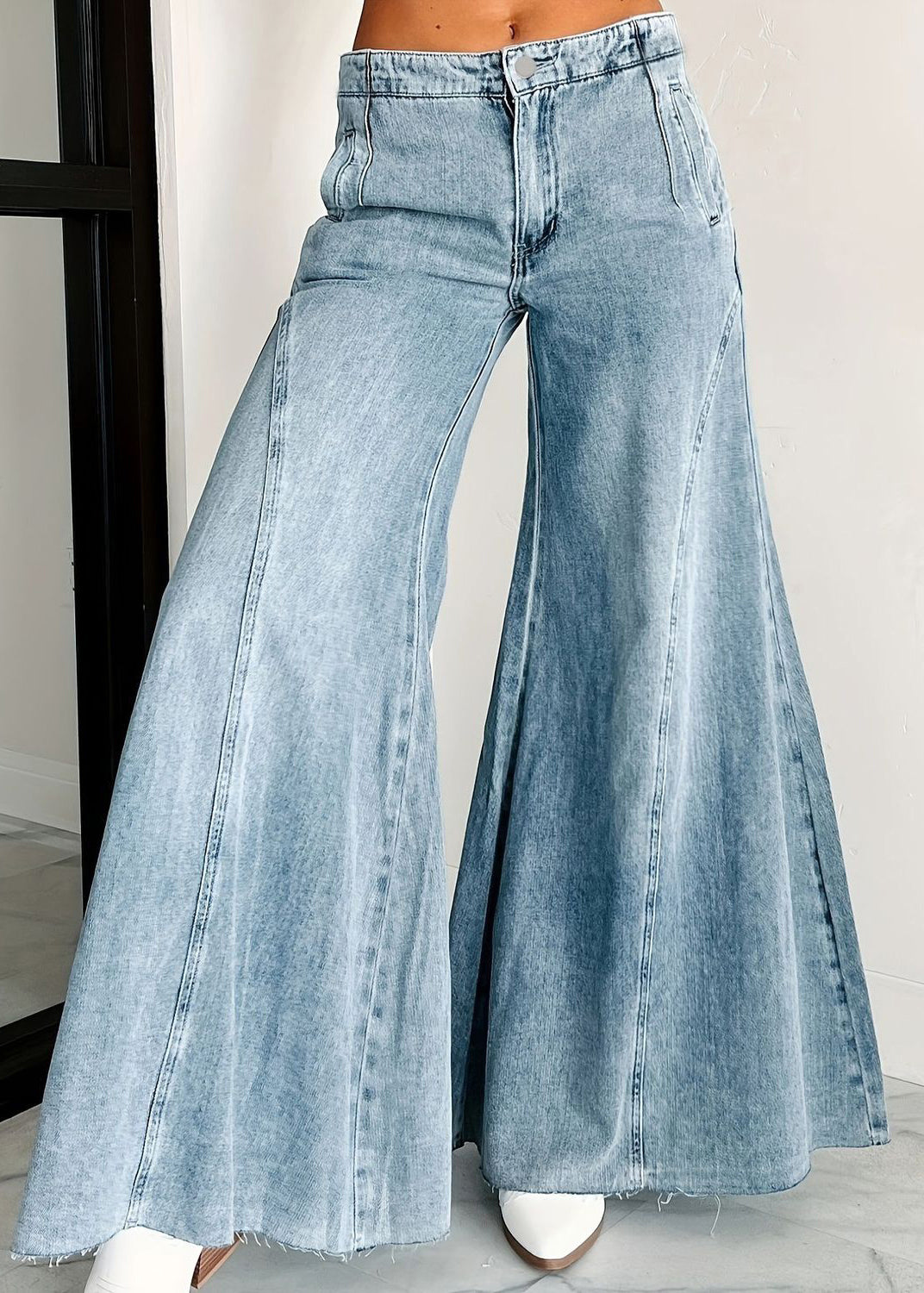 Loose Blue High Waist Wide Leg Jeans
