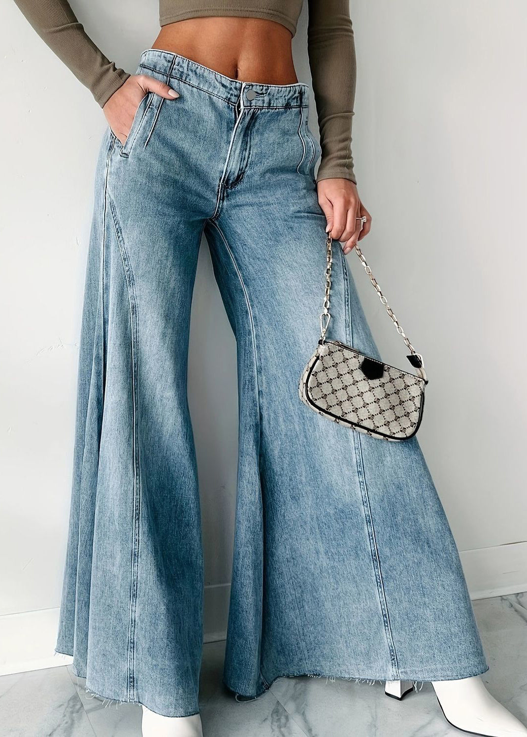 Loose Blue High Waist Wide Leg Jeans