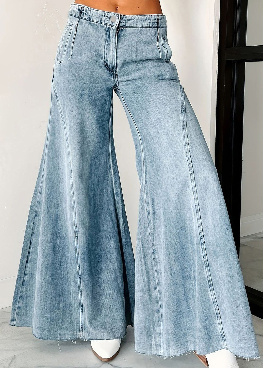Loose Blue High Waist Wide Leg Jeans