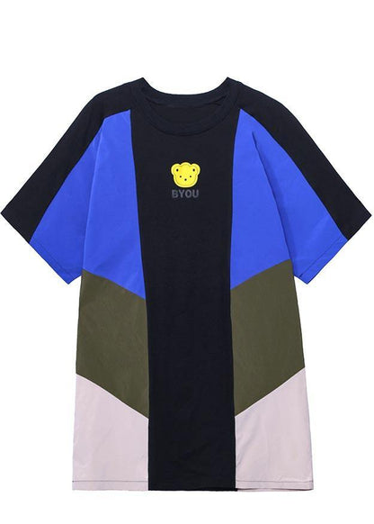 Loose Color block Loose Casual Maxi Dress Summer - SooLinen
