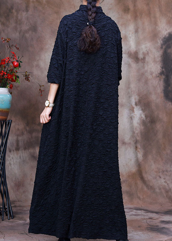 Lockere Marineblaue Rollkragen-Maxikleider Frühling