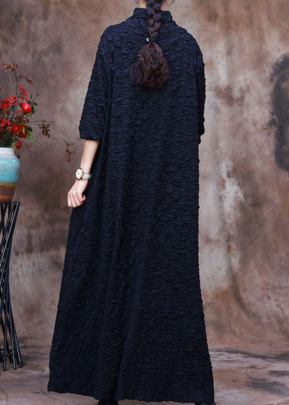 Lockere Marineblaue Rollkragen-Maxikleider Frühling