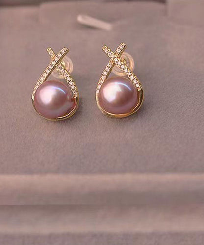 Pendientes sueltos de jade y circonita de plata de ley naranja