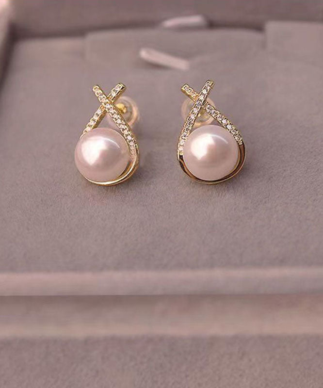 Pendientes sueltos de jade y circonita de plata de ley naranja