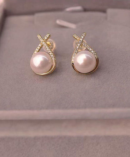 Pendientes sueltos de jade y circonita de plata de ley naranja