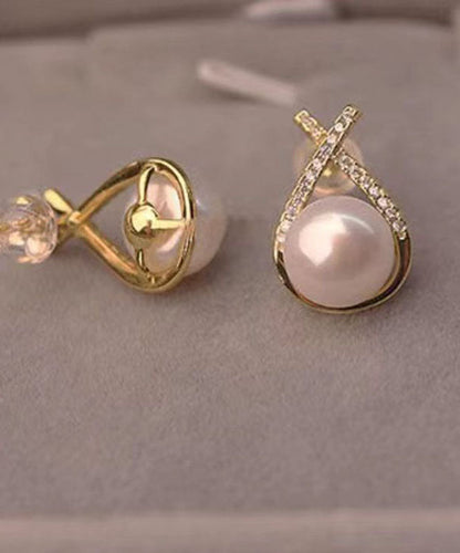 Pendientes sueltos de jade y circonita de plata de ley naranja