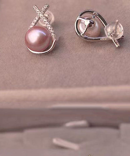 Pendientes sueltos de jade y circonita de plata de ley naranja