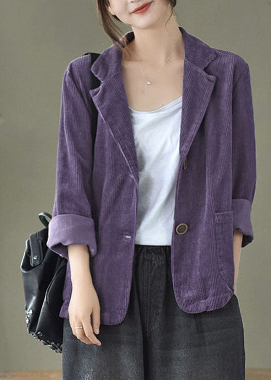 Lose Orange Gelb taste taschen Peter Pan Kragen Cord Mantel Langarm