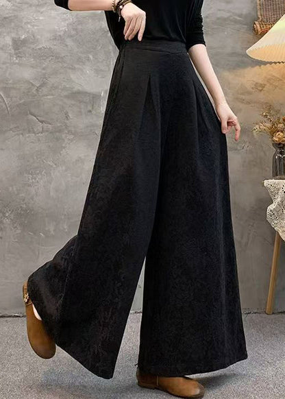 Weit geschnittene, rote Jacquard-Seidenhose mit Taschen und weitem Bein für den Herbst