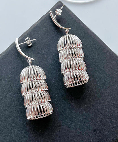 Loose Silk Copper Hollow Out Lantern Drop Earrings