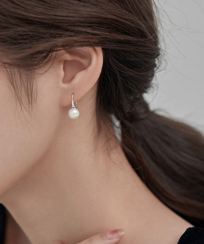 Lose Creolen aus Sterlingsilber mit Perlen aus Seide