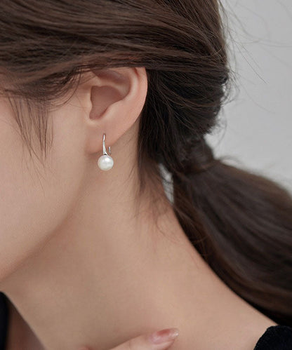 Lose Creolen aus Sterlingsilber mit Perlen aus Seide