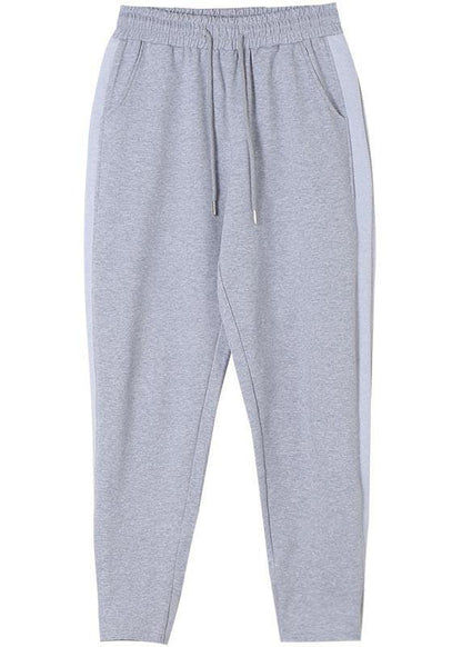 Loose Spring Wild Pants Clothing Light Gray Gifts Elastic Waist Women Pants - SooLinen