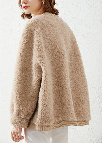 Abrigos de piel sintética con cuello en V holgados, bolsillos y patchwork para invierno