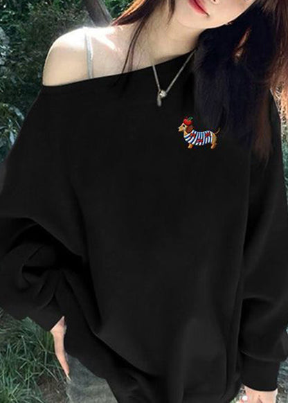 Camisetas sueltas de algodón liso con estampado blanco para primavera