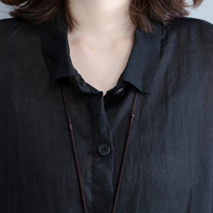 Lockeres schwarzes Baumwoll-Tunika-Oberteil Metropolitan Museum Fotografie-Drucke lockere Patchwork-Kleider