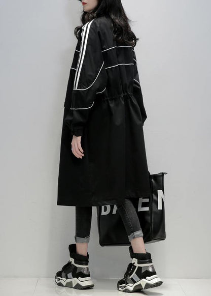 Loose black Fine clothes Outfits stand collar zippered  women coats - SooLinen