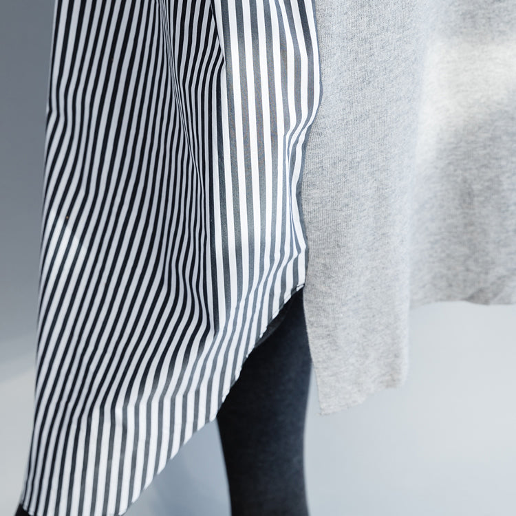 Lose Baumwollroben, weiche Umgebung, hoher Halsausschnitt, Fledermausärmel, schwarze Kunstkleider