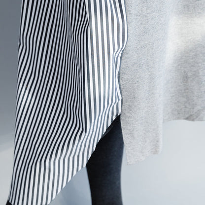 Lose Baumwollroben, weiche Umgebung, hoher Halsausschnitt, Fledermausärmel, schwarze Kunstkleider