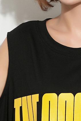 Lose schulterfreie Baumwollkleidung feine Arbeitskleidung schwarze Etuikleider Sommer