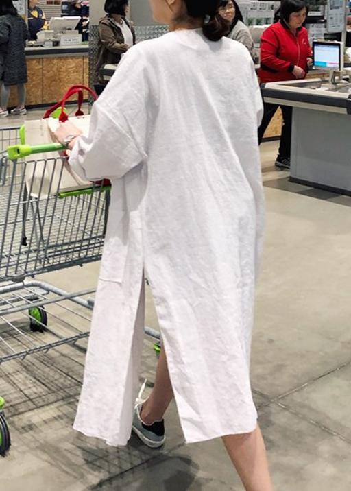 Loose pockets side open fine Coats Women black box women cardigan - SooLinen