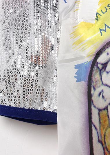 Loose prints blended sunscreen tops women Wardrobes white hooded top summer - SooLinen