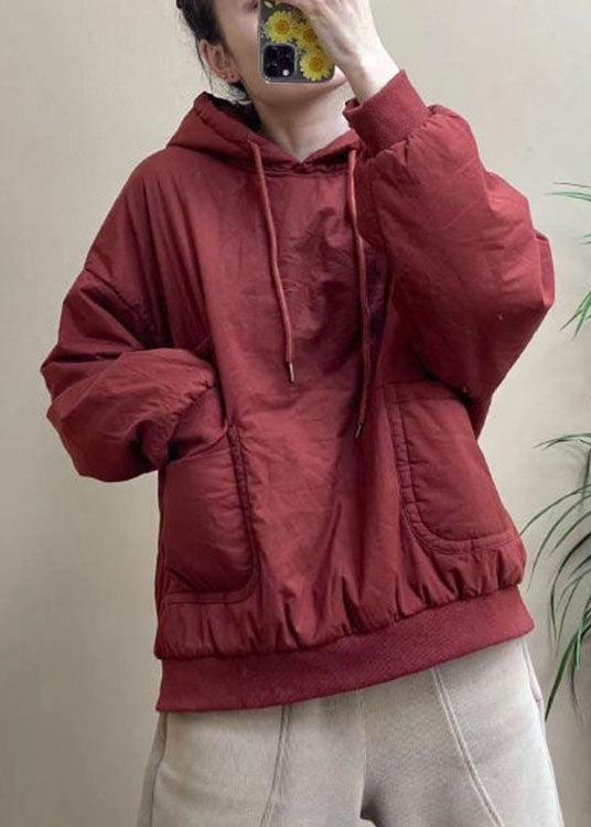 Luxuriöses Winter-Sweatshirt aus Baumwolle mit Kapuze und Taschen in Blau