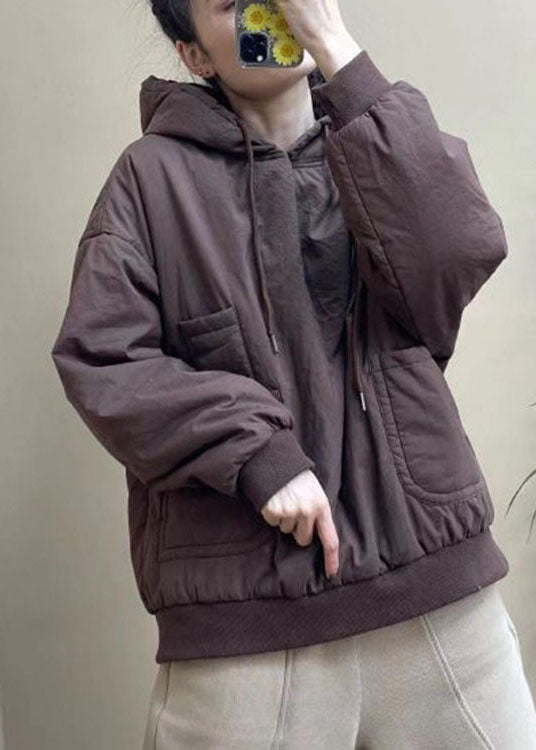 Luxuriöses Winter-Sweatshirt aus Baumwolle mit Kapuze und Taschen in Blau