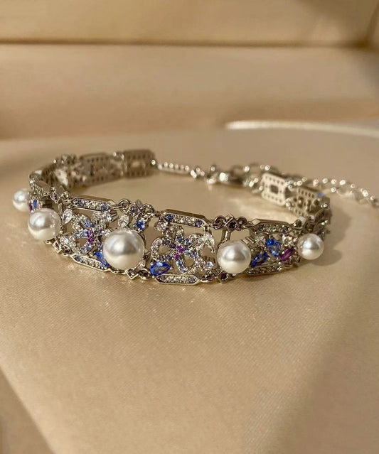Luxury Pearl Zircon Sapphire Bracelet
