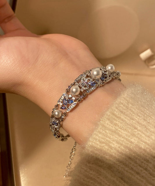Luxury Pearl Zircon Sapphire Bracelet