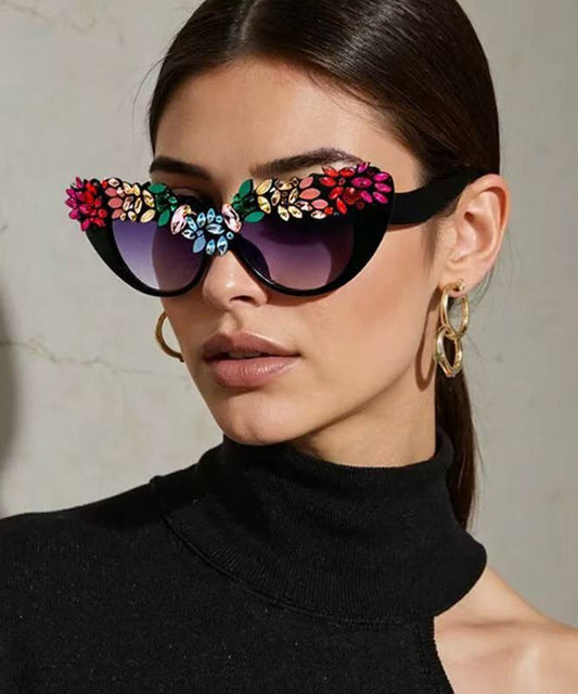 Luxury Rhinestone Large Frame Personalized Sunglasses