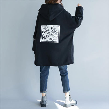 Luxuriöse schwarze Parkas für Damen in Übergröße mit Kapuze, Winterjacke, dicke Winteroberbekleidung