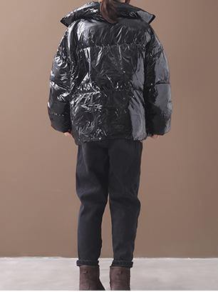 Luxury black hooded goose Down coat plus size clothing down jacket winter stand collar coats - SooLinen