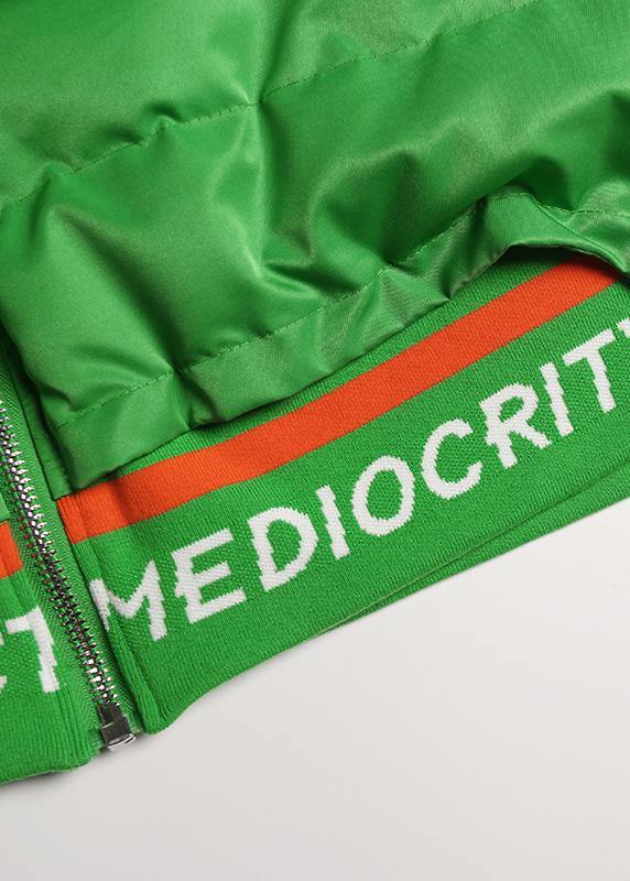 Luxury black print women parka oversize hooded thick zippered winter outwear - SooLinen