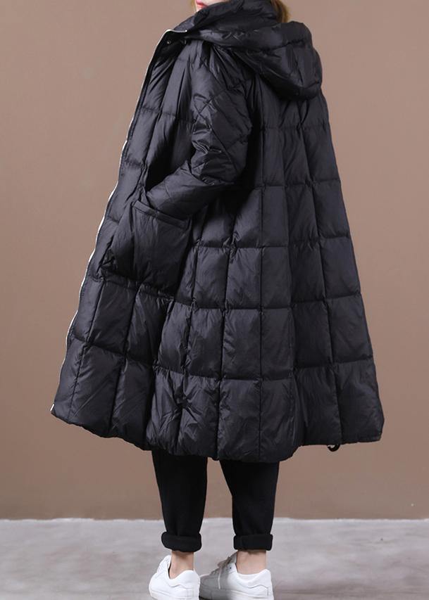 Luxury black warm winter coat plus size womens parka hooded zippered  coats - SooLinen