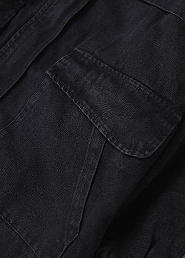 Luxury black winter overcoat Loose fitting warm winter coat alphabet prints hooded outwear - SooLinen