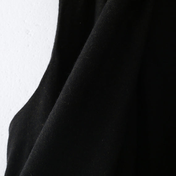 Luxuriöser schwarzer Wollmantel mit asymmetrischem Saum, übergroßer Maximantel, ärmellose lange Jacken für Damen