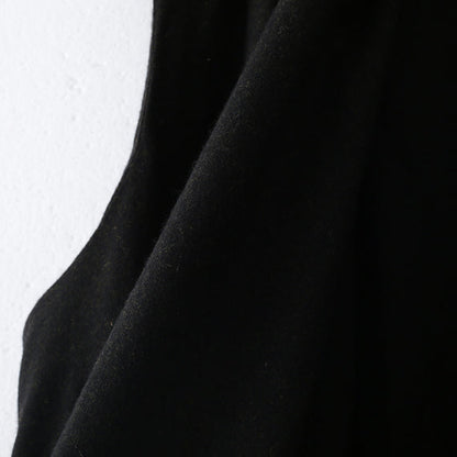 Luxuriöser schwarzer Wollmantel mit asymmetrischem Saum, übergroßer Maximantel, ärmellose lange Jacken für Damen
