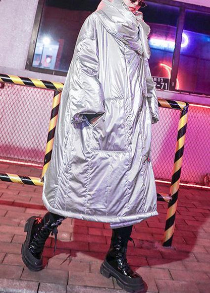 Luxury gray overcoat plus size clothing winter jacket winter big lapel collar overcoat - SooLinen