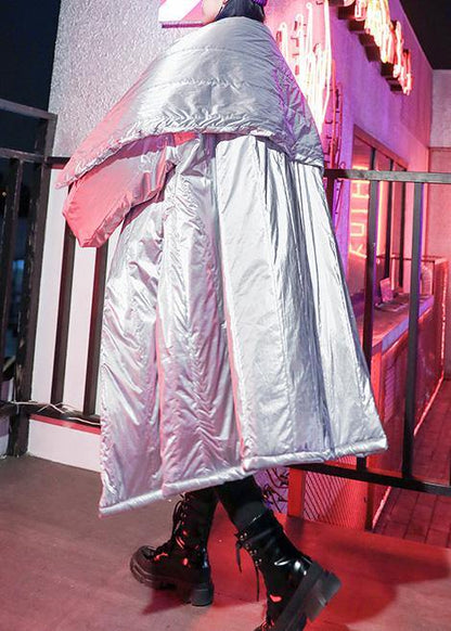 Luxury gray overcoat plus size clothing winter jacket winter big lapel collar overcoat - SooLinen