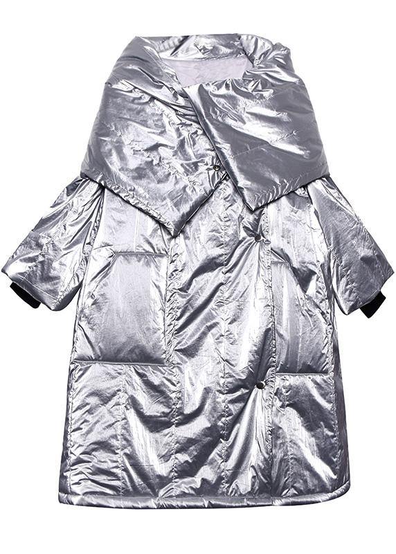 Luxury gray overcoat plus size clothing winter jacket winter big lapel collar overcoat - SooLinen