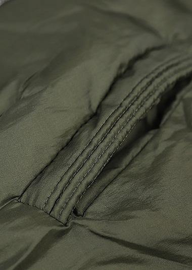 Luxury oversized warm winter coat stand collar outwear army green short side open Parkas for women - SooLinen