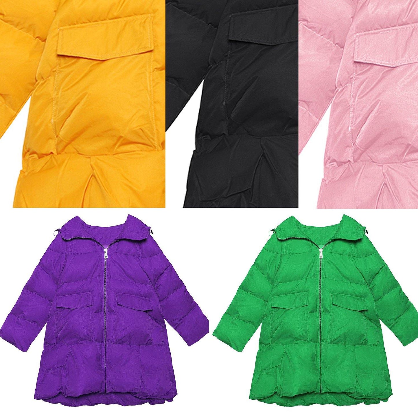 Luxury plus size snow jackets hooded coats green winter women parka - SooLinen