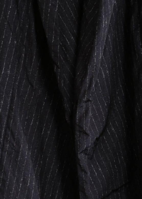 Luxury plus size womens parka coats black striped hooded tie waist down jacket woman - SooLinen