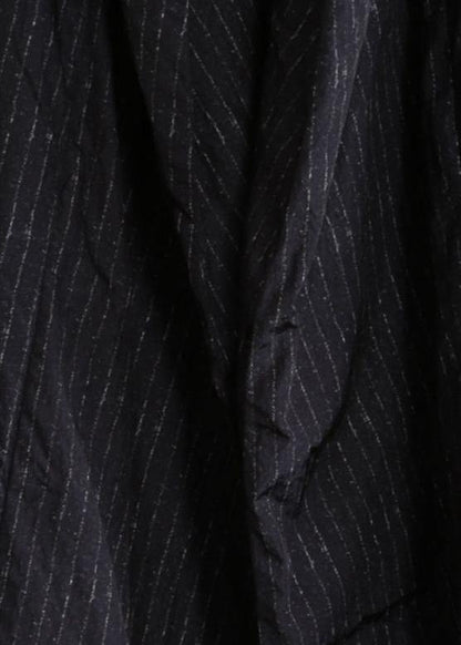 Luxury plus size womens parka coats black striped hooded tie waist down jacket woman - SooLinen