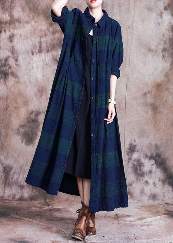 Luxury striped Coats Loose fitting coat fall  outwear lapel collar - SooLinen