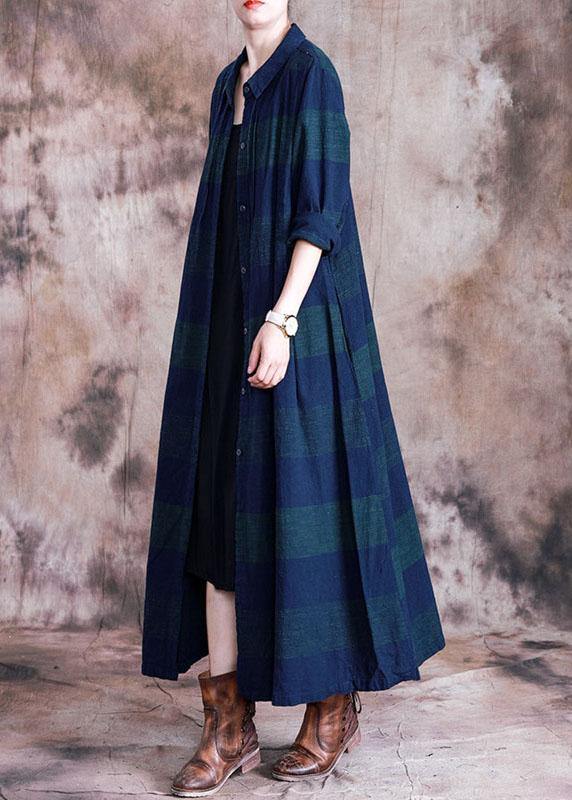 Luxury striped Coats Loose fitting coat fall  outwear lapel collar - SooLinen